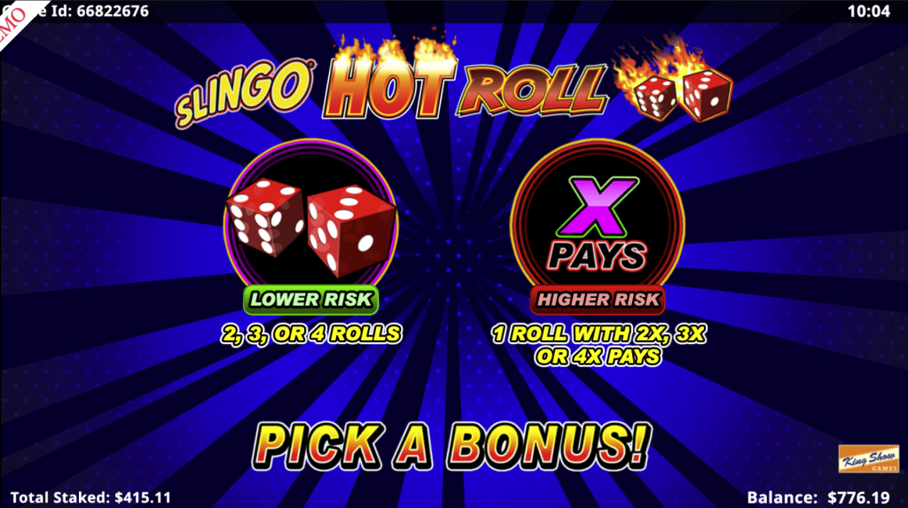Slingo Hot Roll pick a bonus